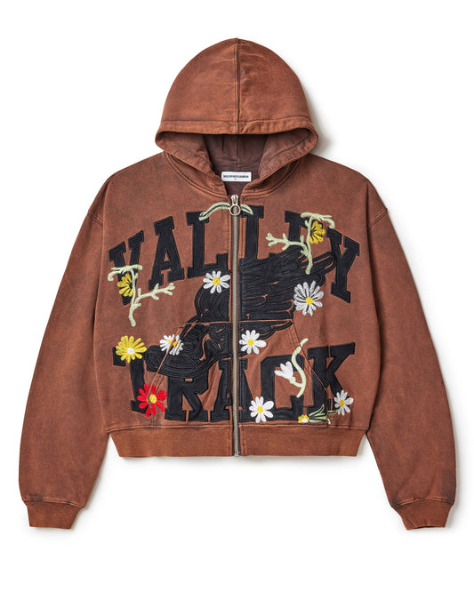 VALE Garden Zip Up Hoodie Brown