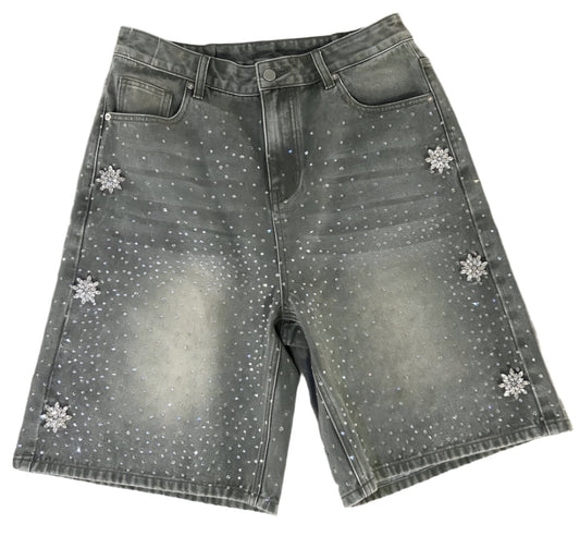 Fraternal Washed Olive Astro Denim Shorts