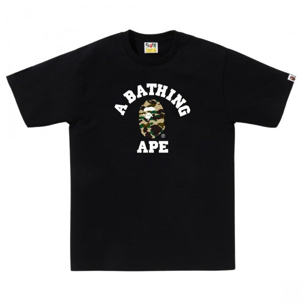 BAPE Yellow Camo College Tee Black