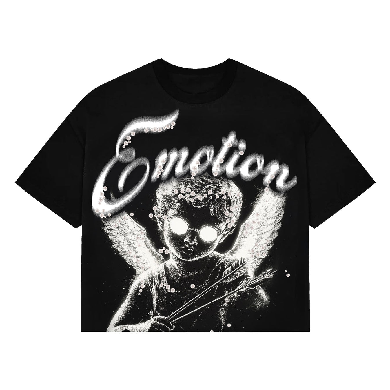Mixed Emotion Pearl Tee Black