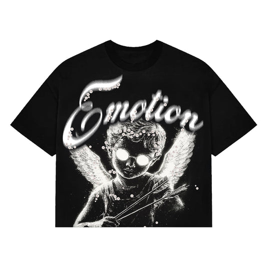 Mixed Emotion Pearl Tee Black