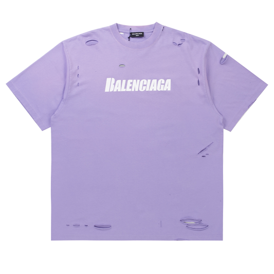 Balenciaga Caps Destroyed Tee Purple