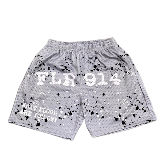 Floor914 Paint Splatter Mesh Shorts Grey