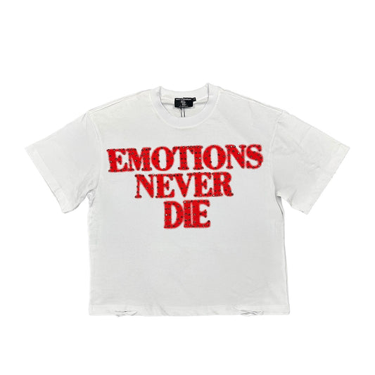 Mixed Emotion Red Emotions Never Die Tee White