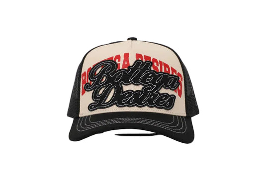 Bottega Desires Trucker Hat Cream Red