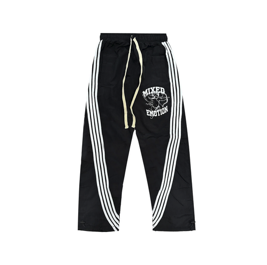 Mixed Emotion Striped Track Pants Black