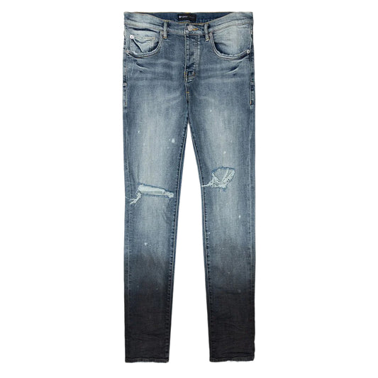 Purple Brand Black Hem Light Indigo Jeans