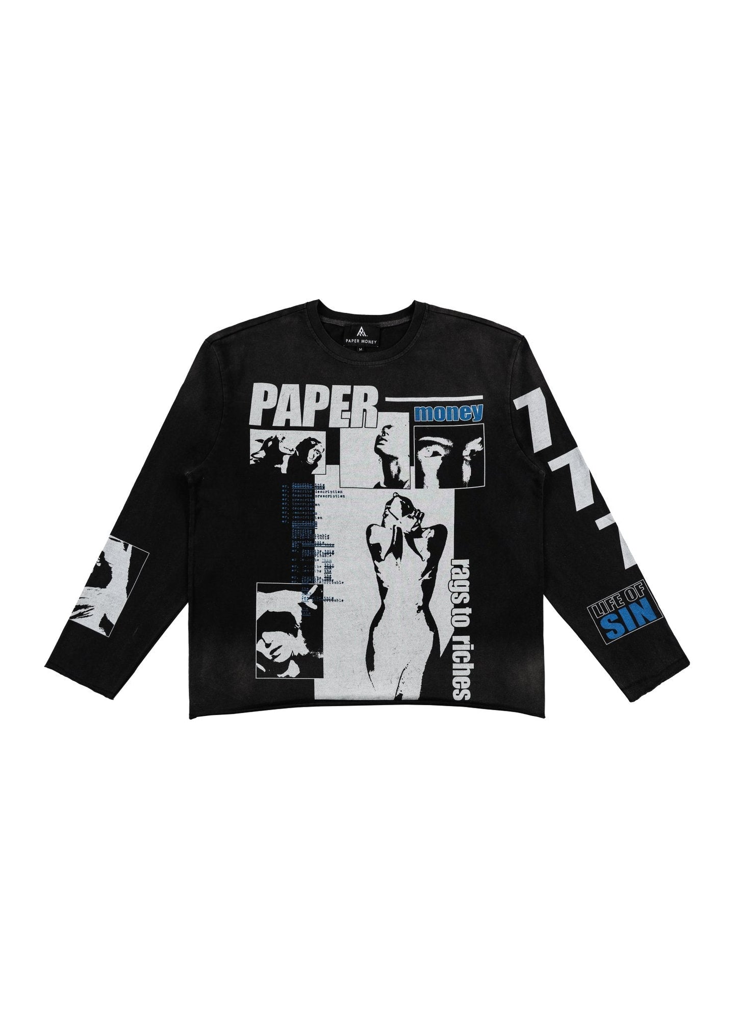 Paper Money Brand Sin Long Sleeve Tee Black