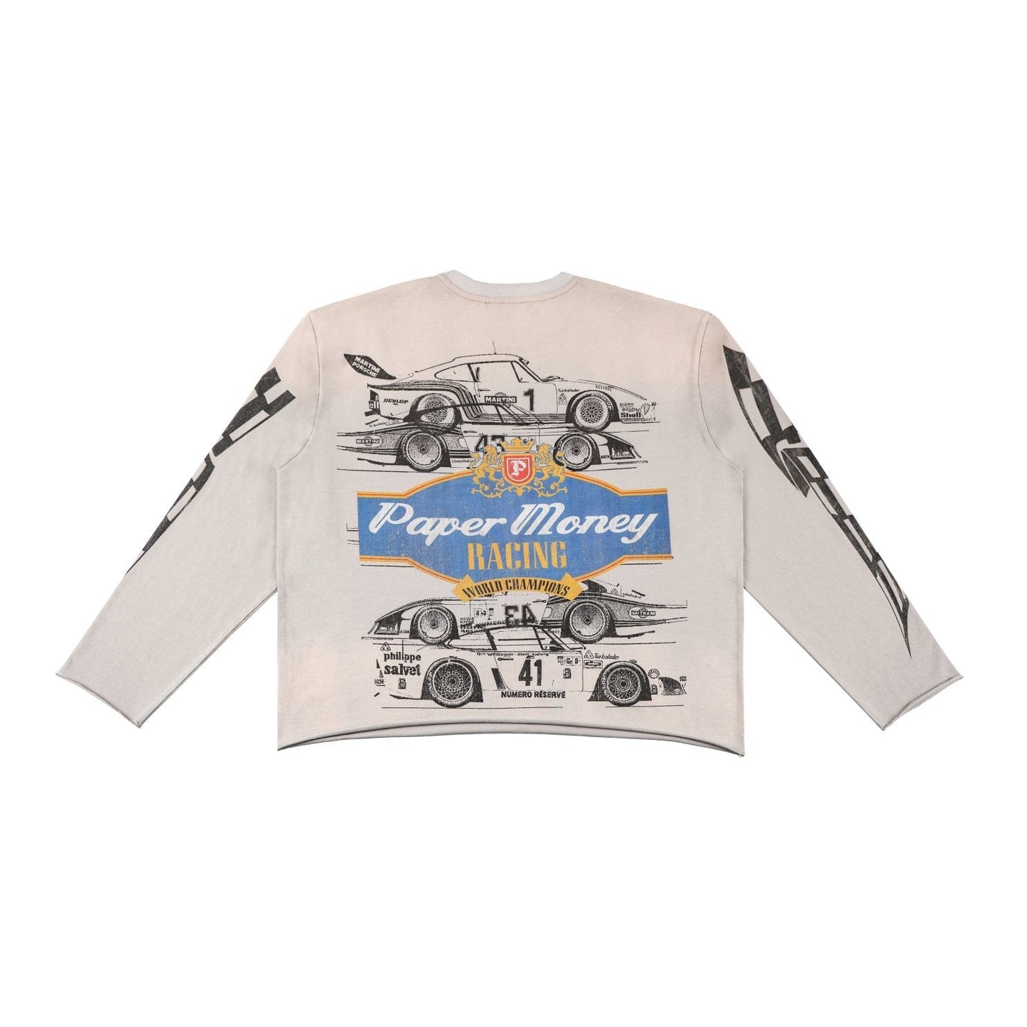 Paper Money Brand Driven To Win Long Sleeve Tee Grey
