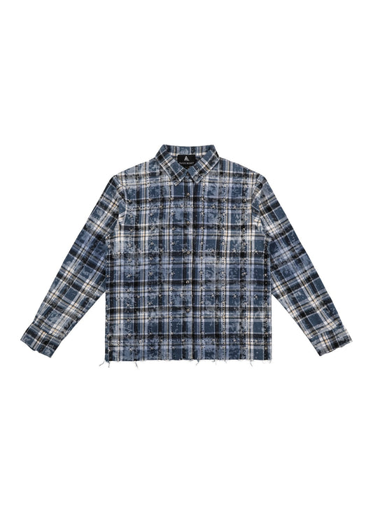 Paper Money Brand Rhinestone Flannel Blue