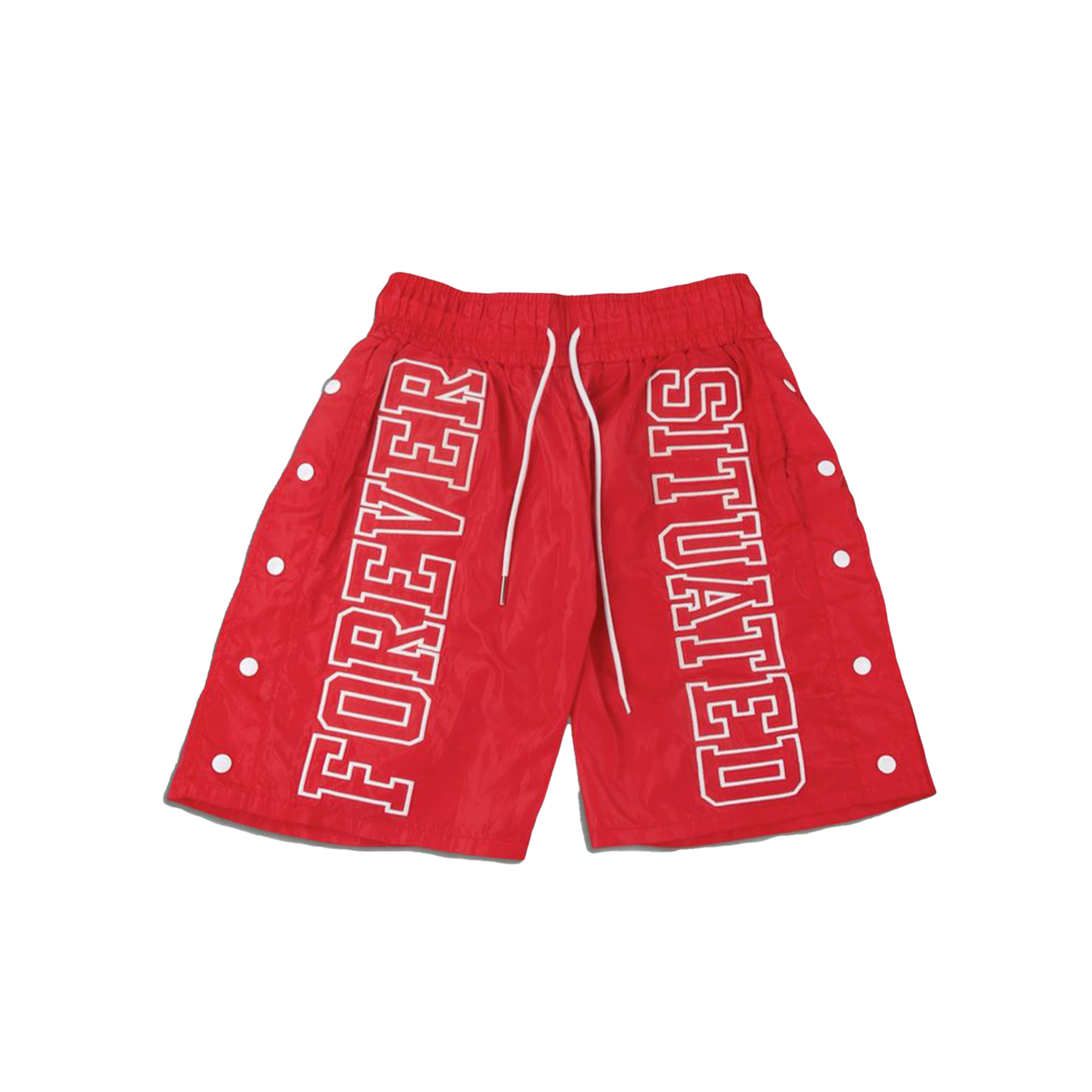 Forever Situated Nylon Shorts Red