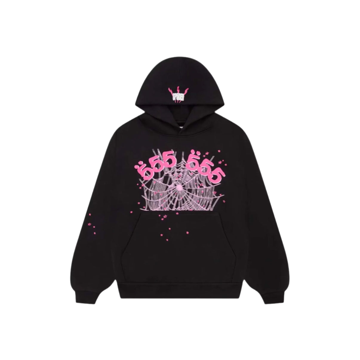 SP5DER Hot Pink Angel Number Hoodie Black